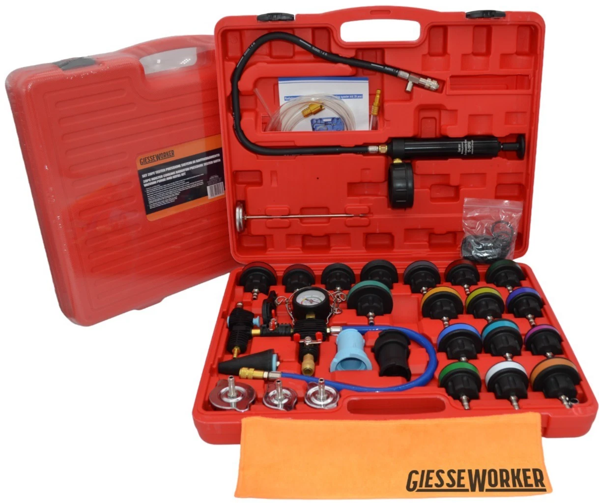 Kit Tester Pressione Radiatori Sistemi di Raffreddamento 28 pz Universale Auto