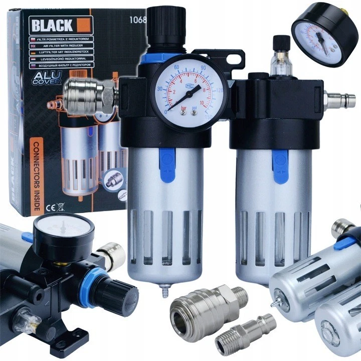 Filtro Regolatore Aria Compressa Oliatore Separatore Acqua 2 in 1