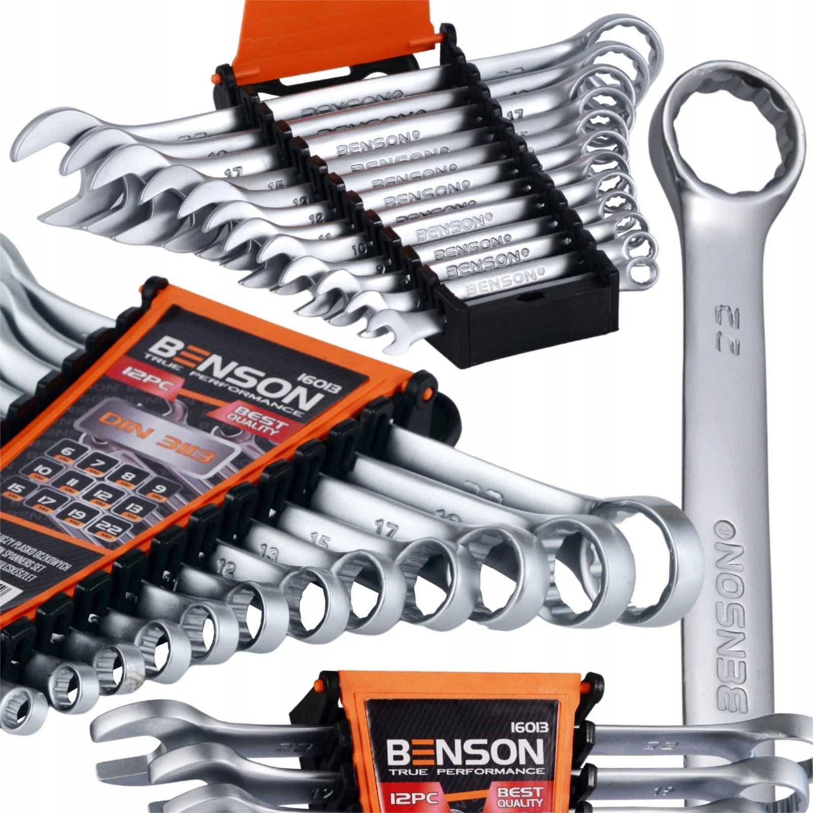 Serie Chiavi Combinate Fisse e Stella Professionali Cr-v Din.3113 Pz.12 Mm.6-22