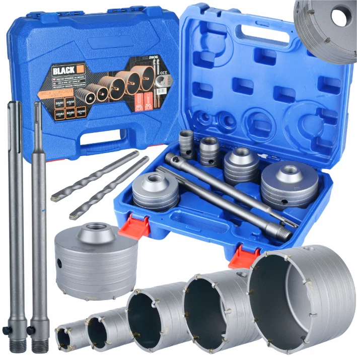 Set Frese a Tazza Carotatrice Muro 10Pz 30 40 65 80 100mm Trapano SDS Plus e Max