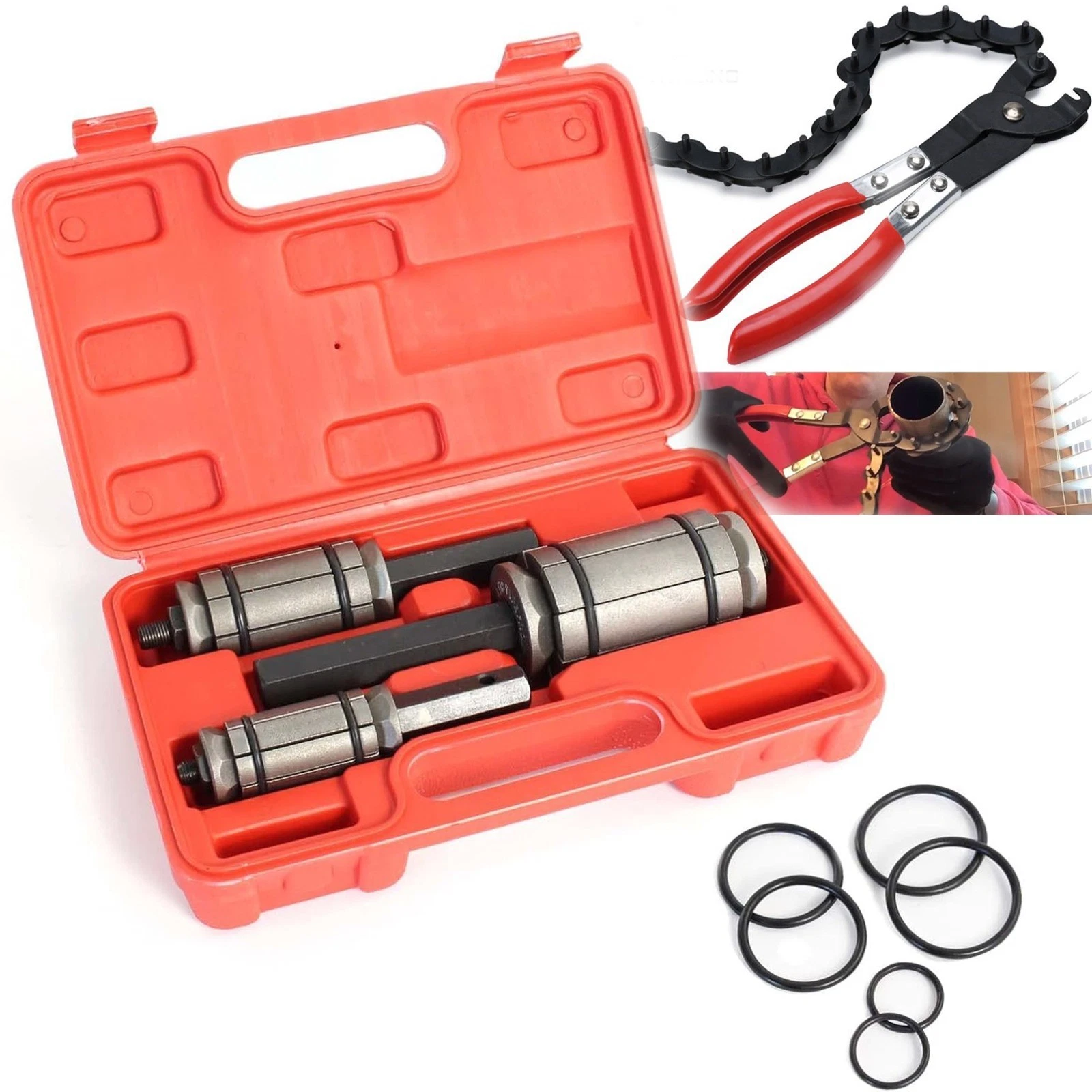 Set Espansori Tubi Scarico 3pz Espansore Giunzione Marmitta Allargatubi 29-89mm